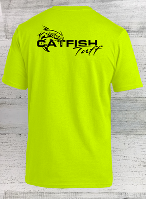 Catfish Tuff - All-American Made POCKET Tee- Short Sleeve - Catfish Shirt - Safety Colors!