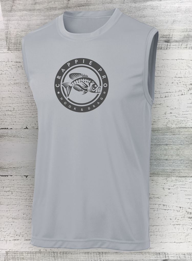 HD Fish -Sleeveless - Circle Series Pro- PosiCharge® Competitor™ Tee- available in Walleye Catfish Crappie Bass