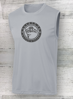 HD Fish -Sleeveless - Circle Series Pro- PosiCharge® Competitor™ Tee- available in Walleye Catfish Crappie Bass